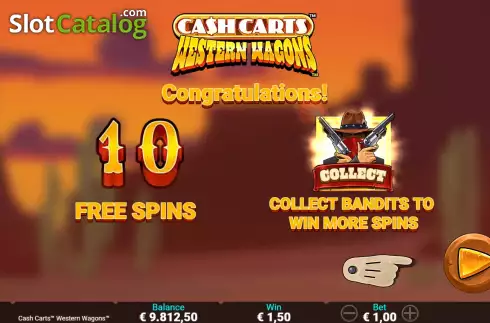 Free Spins Win Screen 2. Cash Carts Western Wagons slot