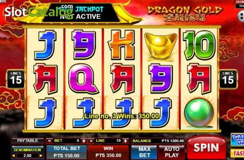 Win screen 3. Dragon Gold slot