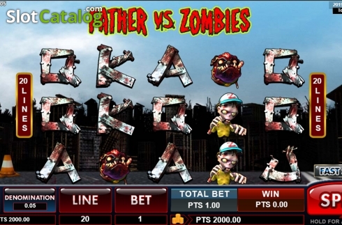 Reels screen. Father & Zombies slot
