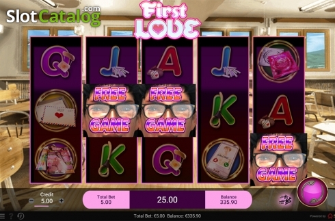 Free spins screen. First Love slot