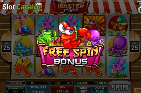 Free spins screen. Master Chef slot