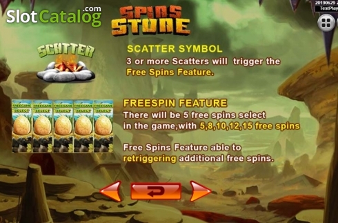 Features 2. Spins Stone slot