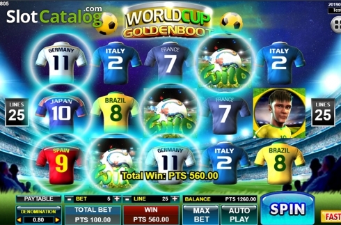 Bildschirm5. World Cup Golden Boot slot