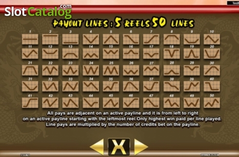 Paylines. Ming Dynasty (Spadegaming) slot