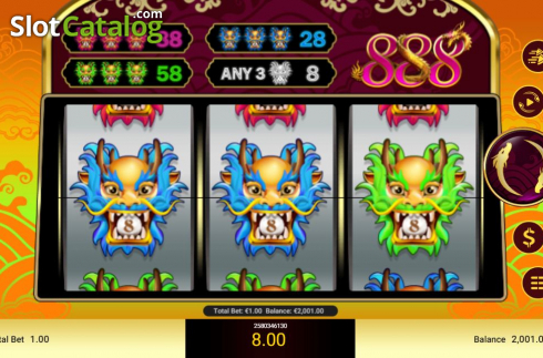 Ekran4. 888 Dragons (Spadegaming) yuvası