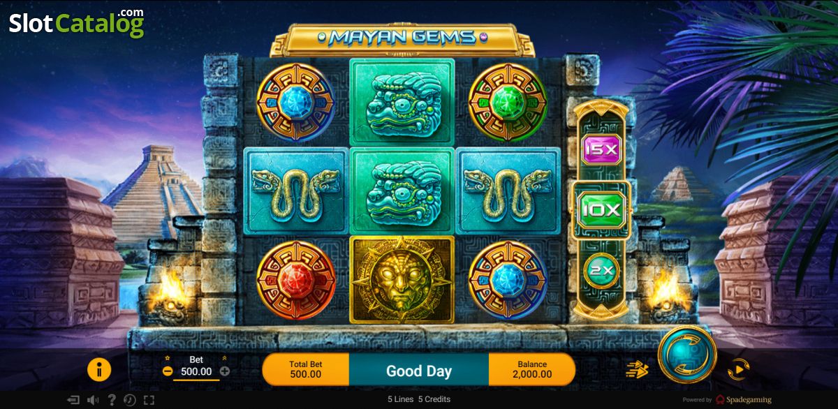Mayan Gems slot (Spadegaming). Read review and play for free