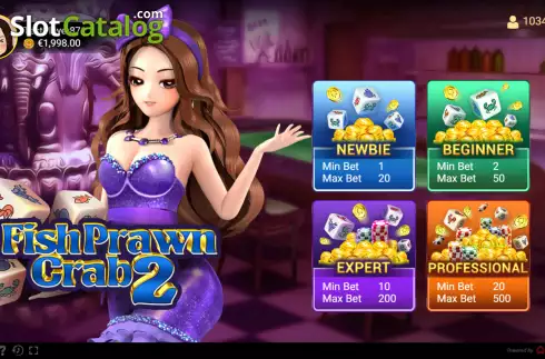 Bet level screen. Fish Prawn Crab 2 (Spadegaming) slot