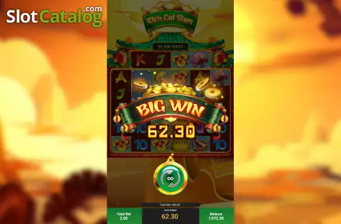 Big Win Screen. Rich Cai Shen slot
