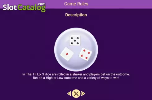 How to play Screen. Thai Hi Lo (Spadegaming) slot