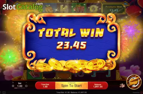 Total Win in Free Spins Screen. Tiger Dance slot