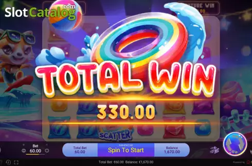 Total FS Win screen. Sugar Party slot
