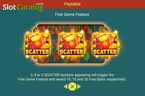 Free Game feature screen. Rabbit Riches slot