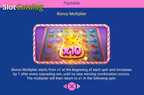 Game Features screen. Candy Pop 2 slot