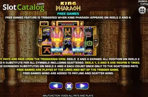Bildschirm6. King Pharaoh slot
