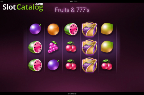 Reel Screen. Fruits And Sevens (Spearhead Studios) slot
