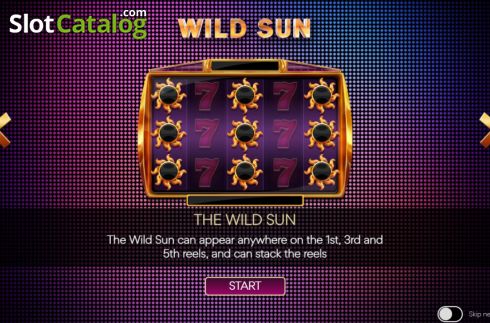 Start Screen. Wild Sun slot