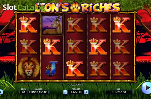 Win screen 2. Lion's Riches slot