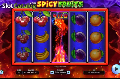 Win screen 2. Spicy Fruits slot