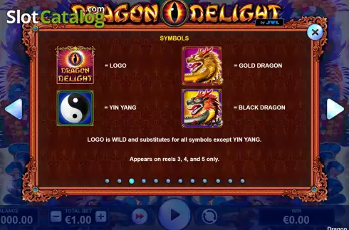 PayTable screen 3. Dragon Delight slot
