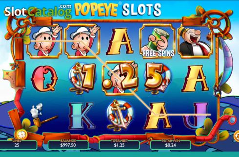 Win screen. Popeye Slots slot