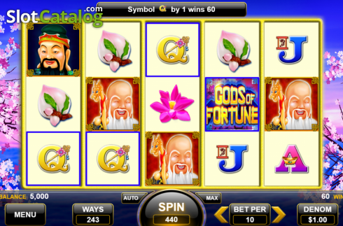 Bildschirm2. Gods of Fortune slot