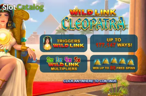 Start Screen. Wild Link Cleopatra slot