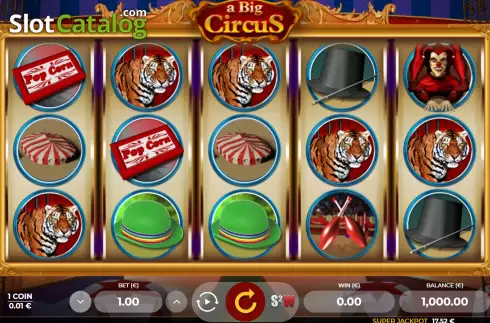 Game screen. A Big Circus slot
