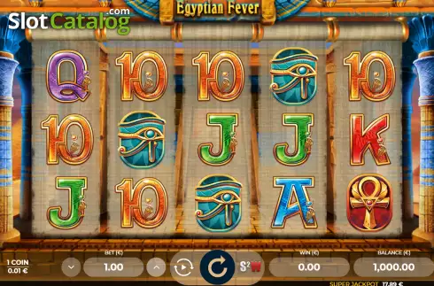 Game screen. Egyptian Fever slot