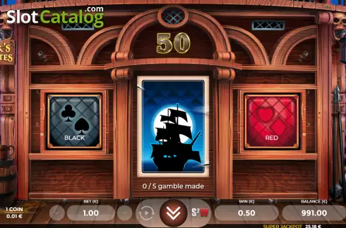 Risk Game screen. Jack's Pirates slot