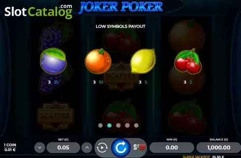 Paytable screen 2. Joker Poker 3 slot