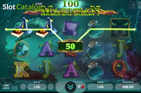 Win screen. The Magician Deluxe slot