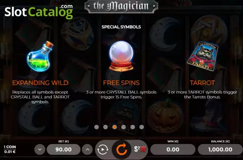 Game Feature screen. The Magician slot