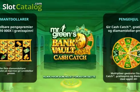 Start Screen. Mr Green's Bank Vault slot