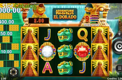画面3. Adventure PIGGYPAYS El Dorado カジノスロット