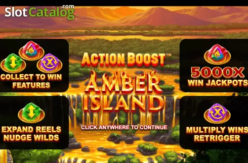 Start Screen. Action Boost Amber Island slot