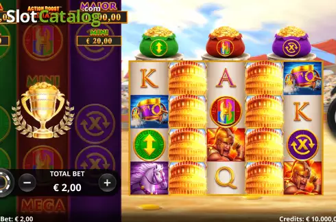 Reels Screen. Action Boost Gladiator slot