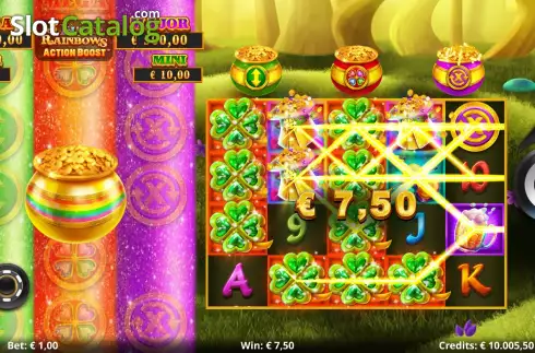 Win Screen. Action Boost 3 Lucky Rainbows slot
