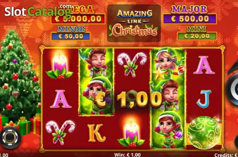 Win screen. Amazing Link Christmas slot