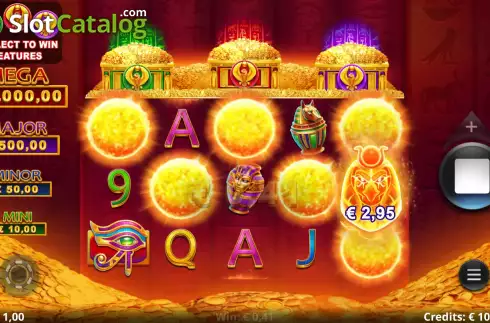 Win Screen. Action Cash Ra's Riches slot