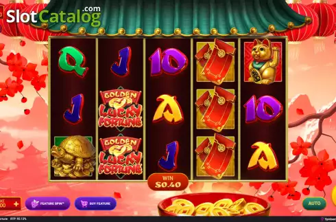 Win screen. Golden Lucky Fortune slot