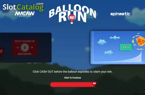 Start Screen. Balloon Run slot