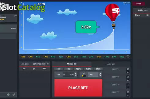 Game Screen. Balloon Run slot