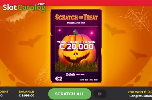 Game screen. Scratch or Treat slot