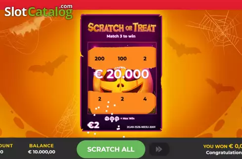 Game screen 2. Scratch or Treat slot