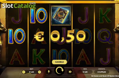 Win screen 2. Ed Jones and Book of Bastet Deluxe Extreme slot
