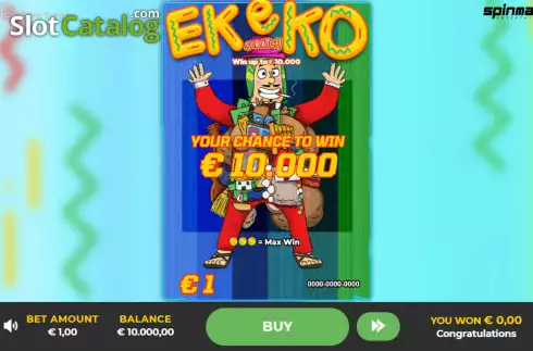 Game screen. Ekeko Scratch slot