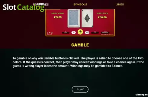 Game Rules screen 2. Sizzling Blaze Deluxe slot