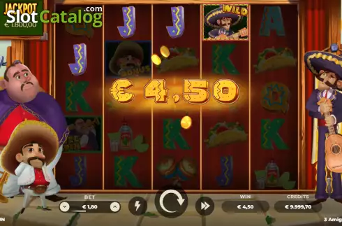 Win screen 2. 3 Amigos Jackpot slot