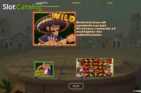 画面5. 3 Amigos Jackpot カジノスロット
