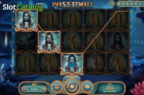 Win Screen. Poseidon (Spinmatic) slot